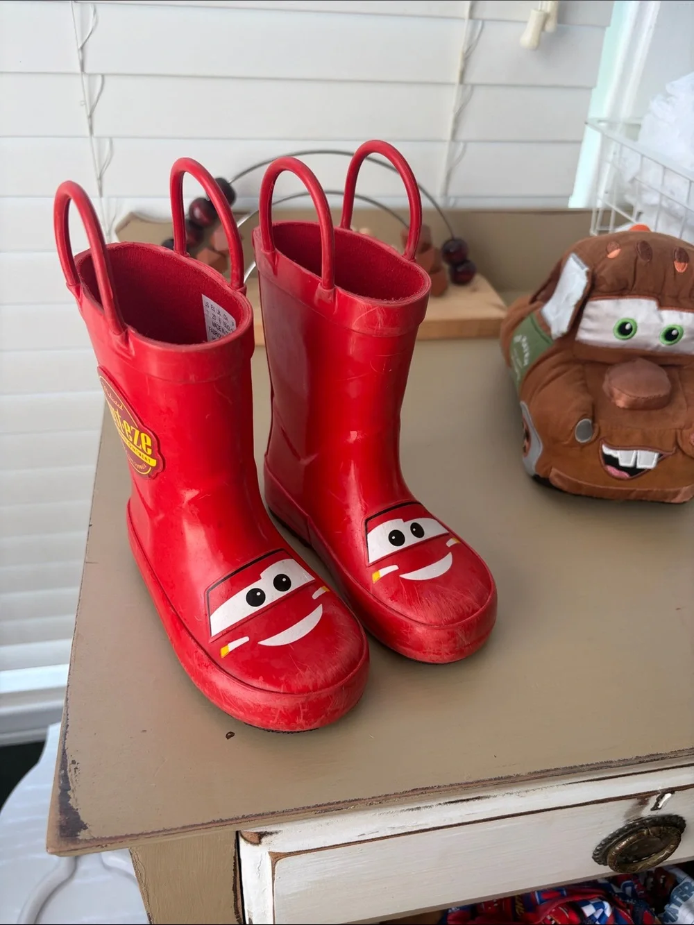 Red Lightning McQueen Kids Rain Boots - Cars toddler 7